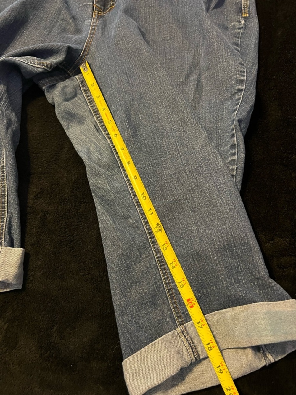 GUC Faded Glory Stretchy! Classic Blue Denim Pedal Pusher Jeans Womenâs 22W - Picture 6 of 7